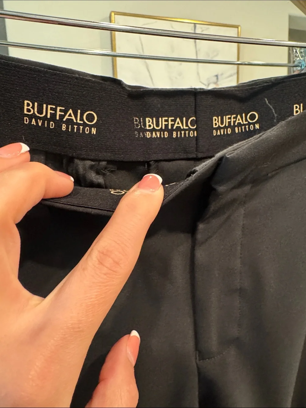 Buffalo David Bitton Black Tailored Dress Pants with Elastic Hem
